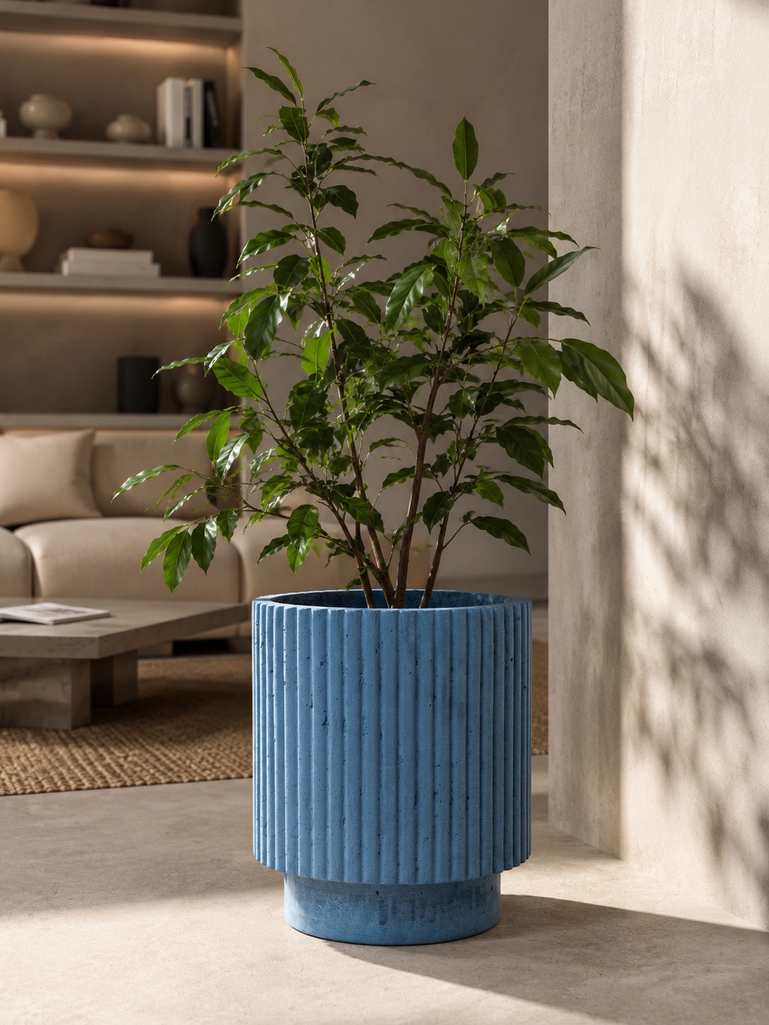 Kies GRC Ribbed Planter — Blue